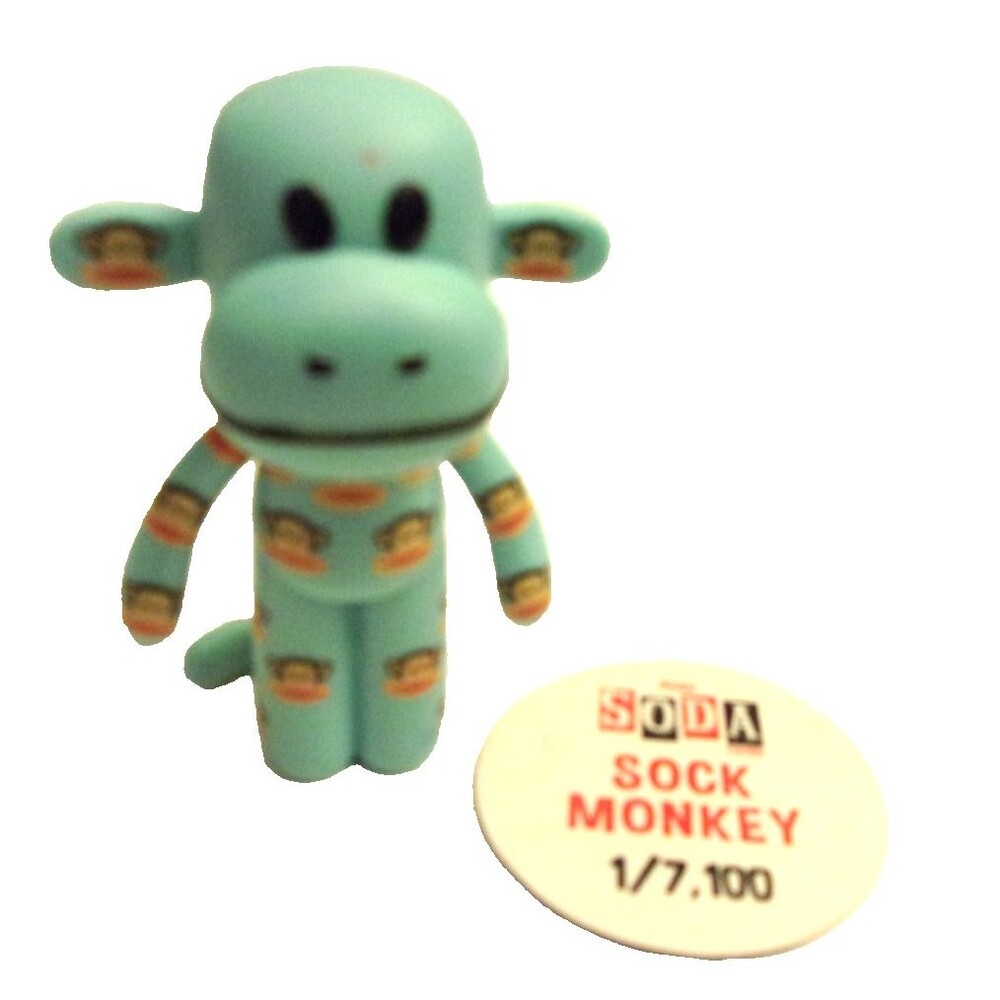 Funko Soda Pop Can + Vinyl Sock Monkey Figurine LE 1/7100 Blue Paul Frank